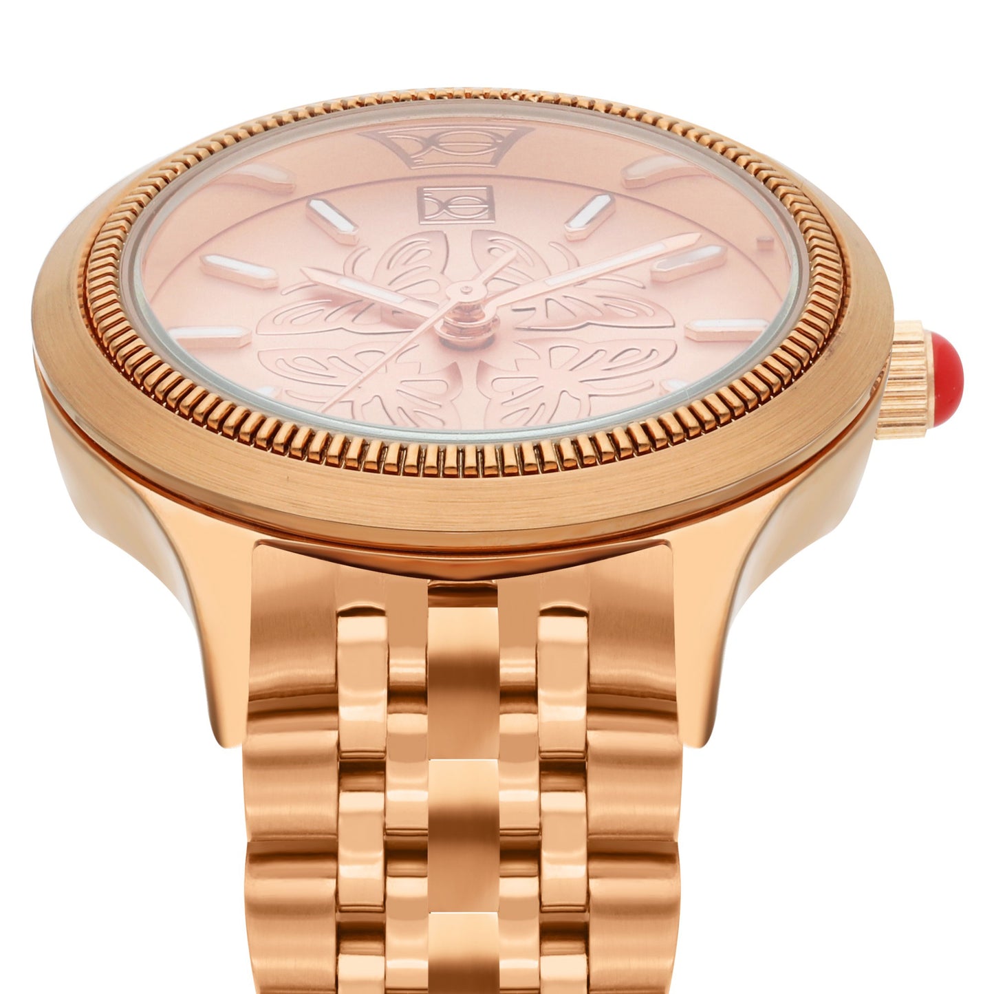 Reloj Cloe Análogo para Dama con Carátula con Diseño de Mariposas y Extensible de Acero Inoxidable OE2629