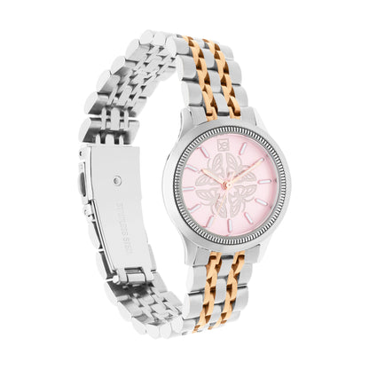 Reloj Cloe Análogo para Dama con Carátula con Diseño de Mariposas y Extensible de Acero Inoxidable OE2629