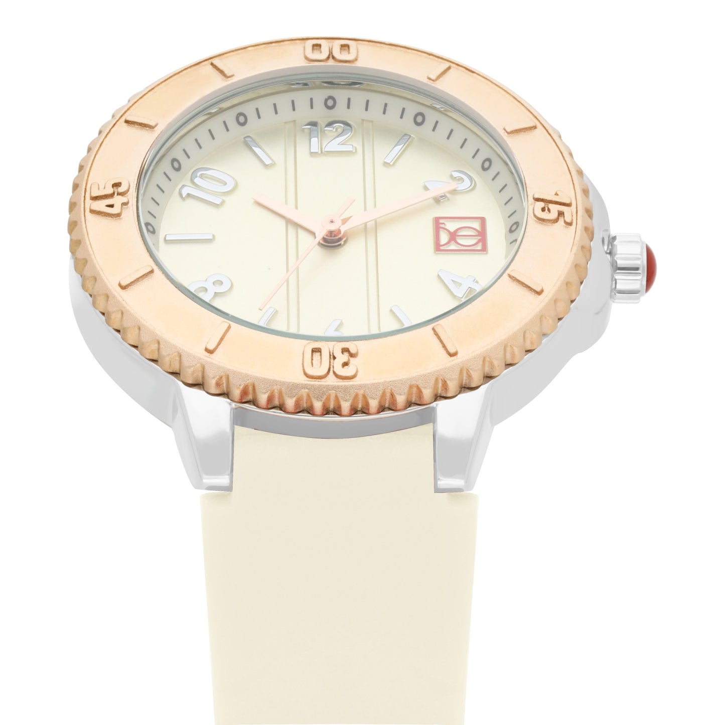 Reloj Cloe Análogo para Dama con Bisel con Simulador y Correa de Silicón