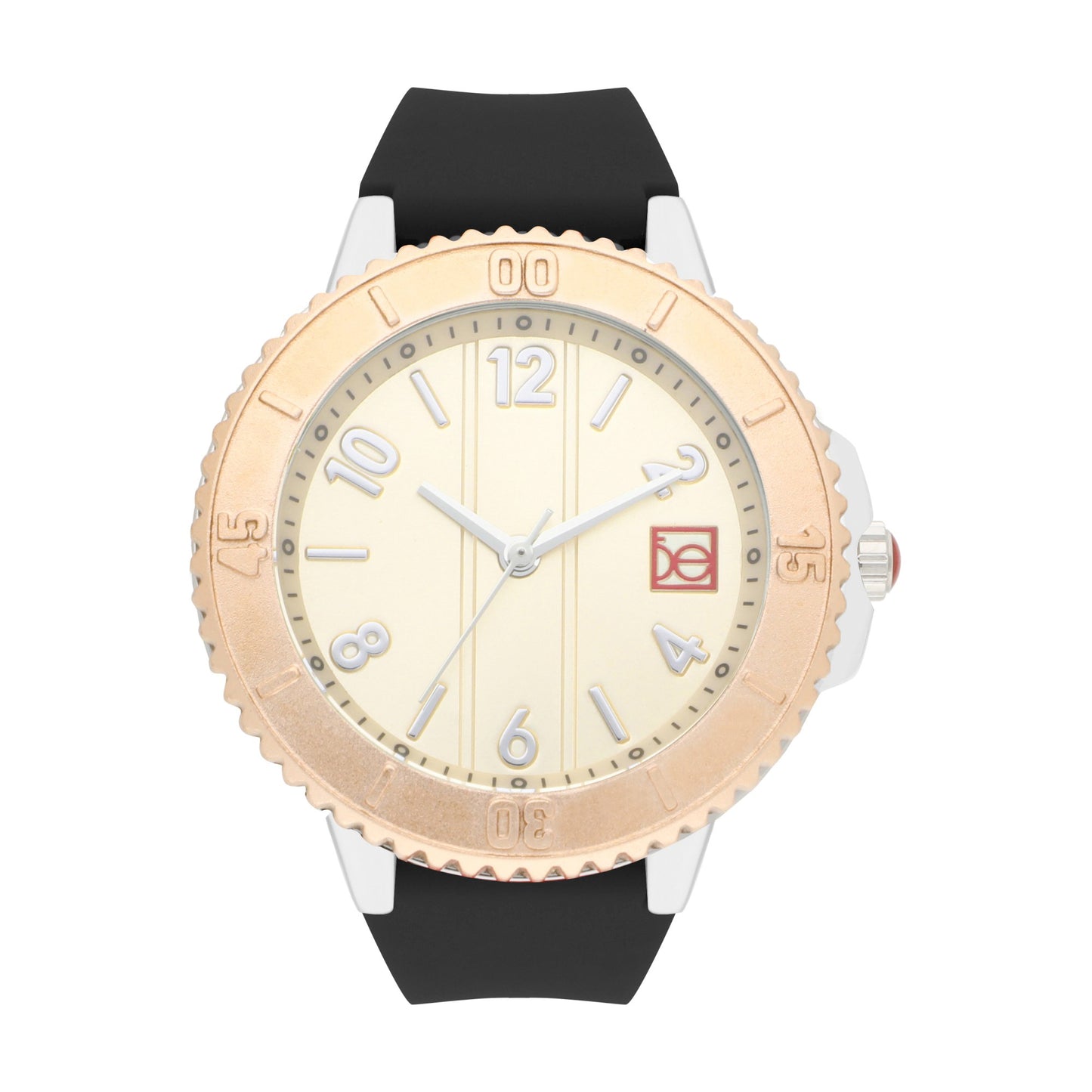 Reloj Cloe Análogo para Dama con Bisel con Simulador y Correa de Silicón