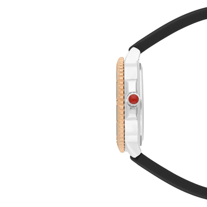 Reloj Cloe Análogo para Dama con Bisel con Simulador y Correa de Silicón