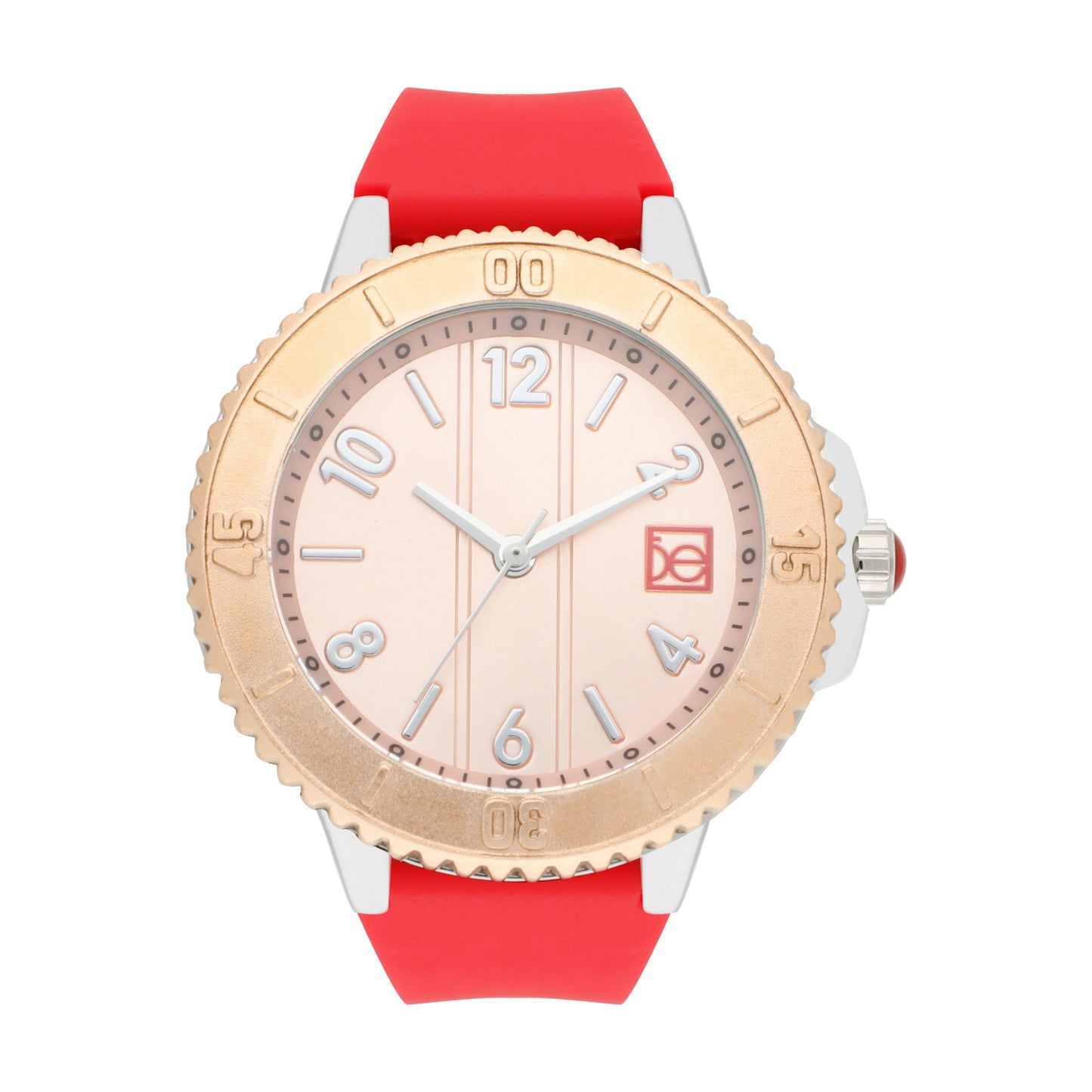 Reloj Cloe Análogo para Dama con Bisel con Simulador y Correa de Silicón