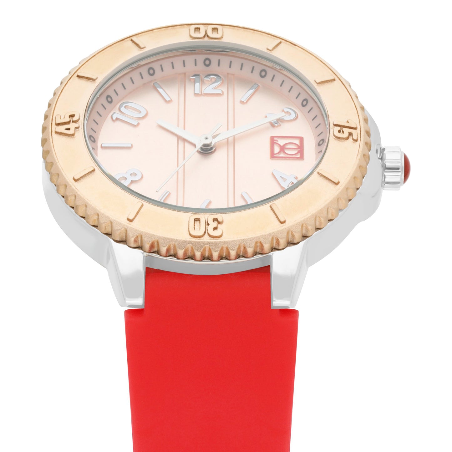 Reloj Cloe Análogo para Dama con Bisel con Simulador y Correa de Silicón