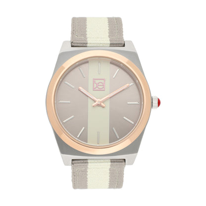 Reloj Cloe Análogo para Dama con Carátula Duo Tono y Correa de Textil