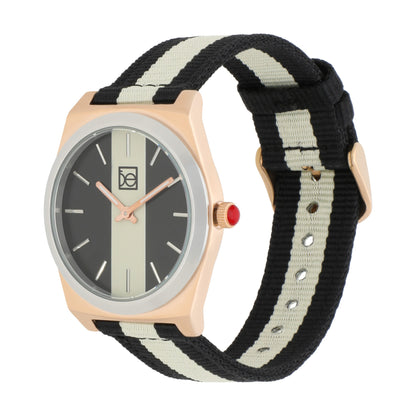 Reloj Cloe Análogo para Dama con Carátula Duo Tono y Correa de Textil