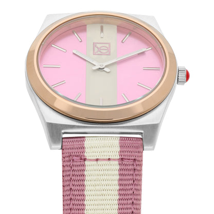 Reloj Cloe Análogo para Dama con Carátula Duo Tono y Correa de Textil