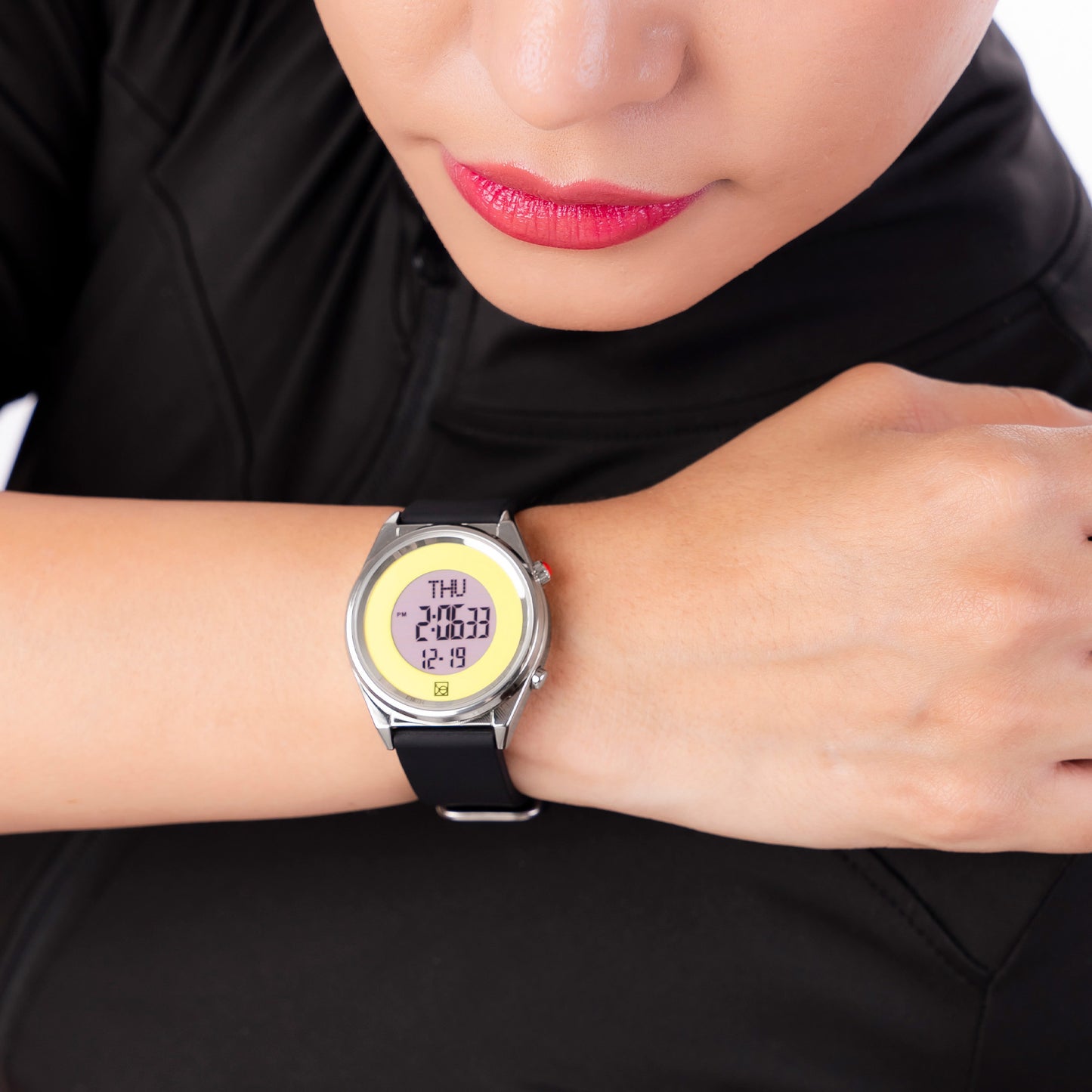 Reloj Cloe Digital para Dama con Dos Botones y Correa de Silicón OE2633