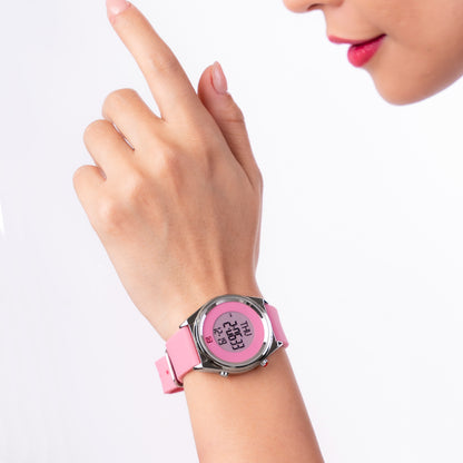 Reloj Cloe Digital para Dama con Dos Botones y Correa de Silicón OE2633