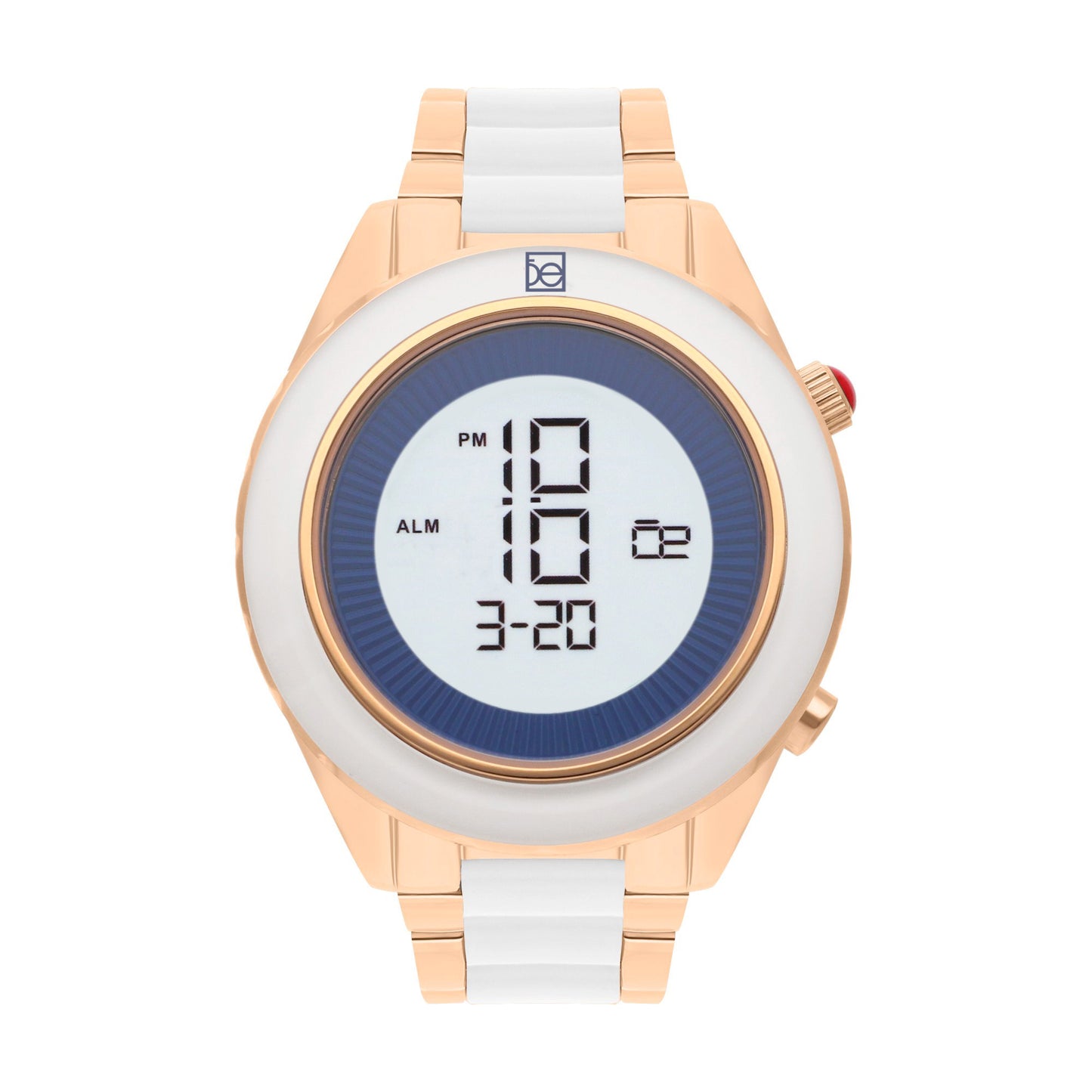 Reloj Cloe Digital para Dama con Bisel Interno Estriado y Extensible de Acero Inoxidable OE2634
