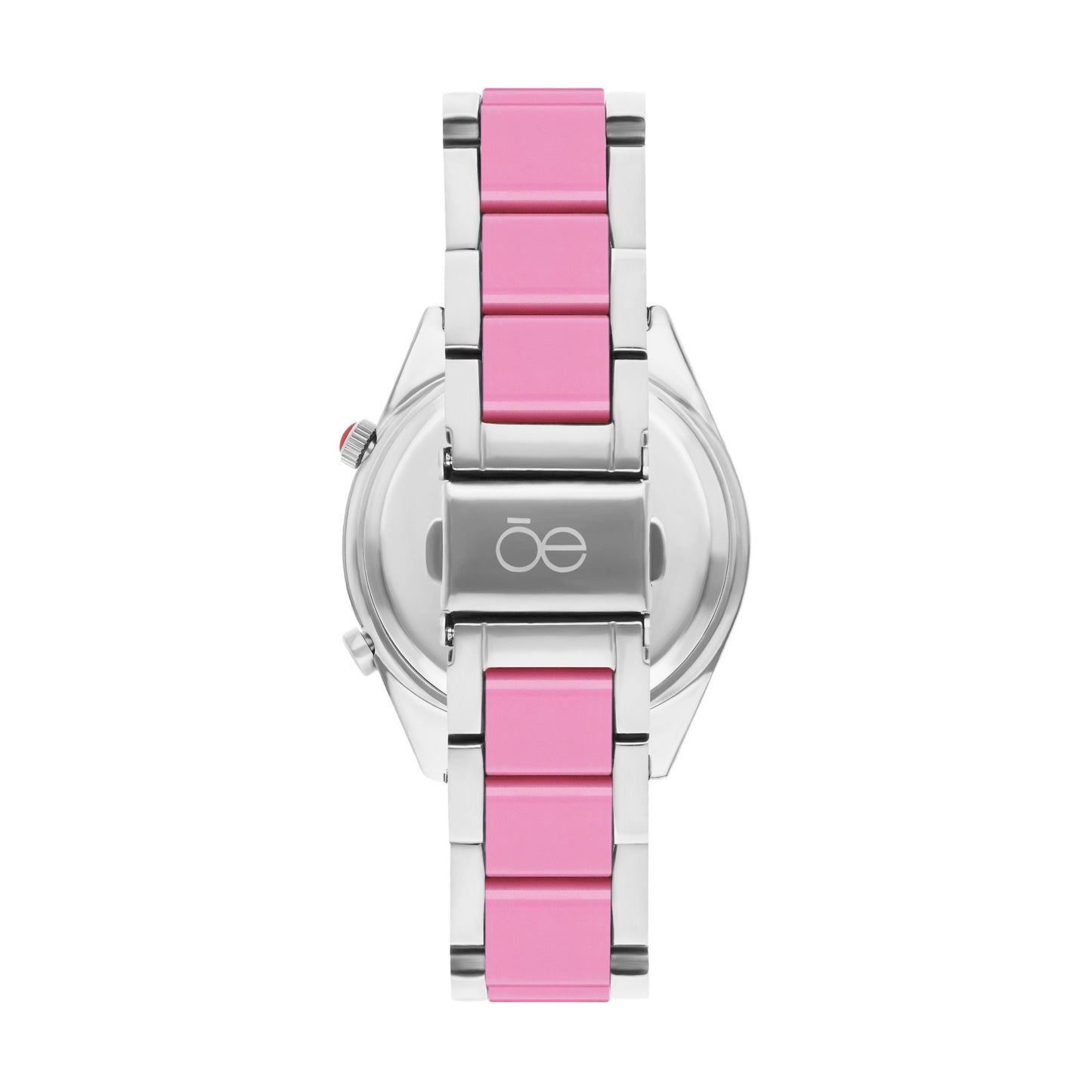 Reloj Cloe Digital para Dama con Bisel Interno Estriado y Extensible de Acero Inoxidable OE2634