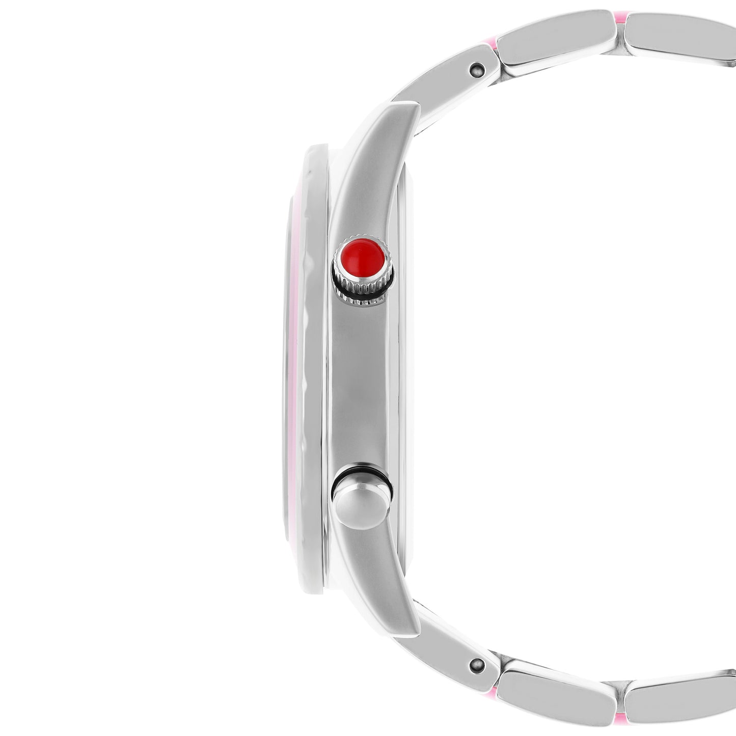 Reloj Cloe Digital para Dama con Bisel Interno Estriado y Extensible de Acero Inoxidable OE2634
