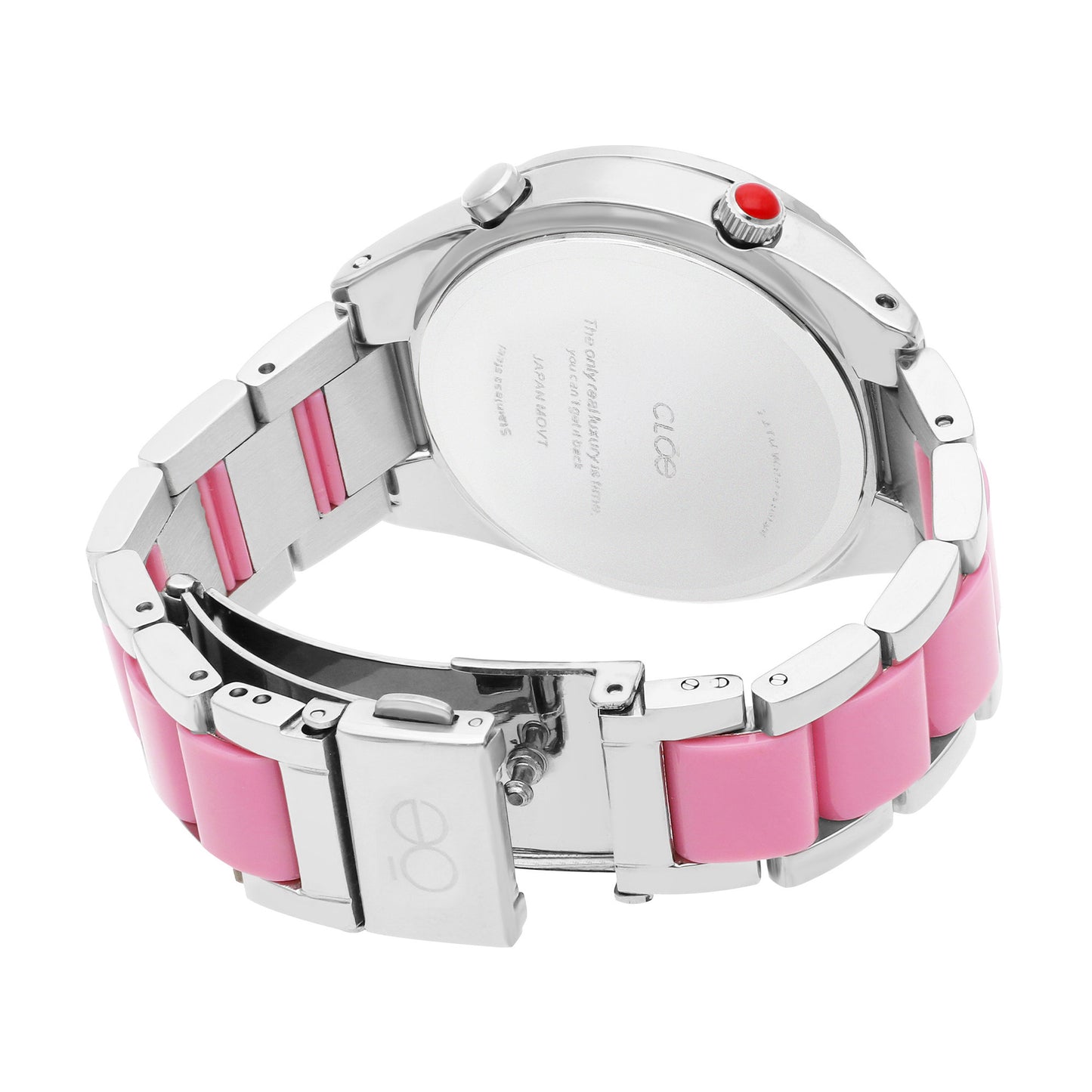 Reloj Cloe Digital para Dama con Bisel Interno Estriado y Extensible de Acero Inoxidable OE2634